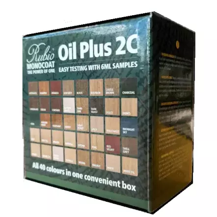 Boîte de 40 couleurs couleurs Oil Plus 2C - 6 ml - RUBIO MONOCOAT