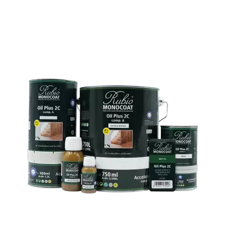 Oil + 2C Set - Intérieur - PURE (Transparent) Huile Bois Monocouche Ecologique & Accélérateur