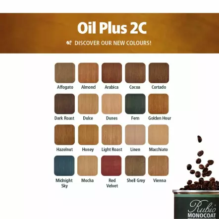 Oil + 2C Set - Intérieur - COULEURS (Pigmentée) Huile Bois Monocouche Ecologique & Accélérateur