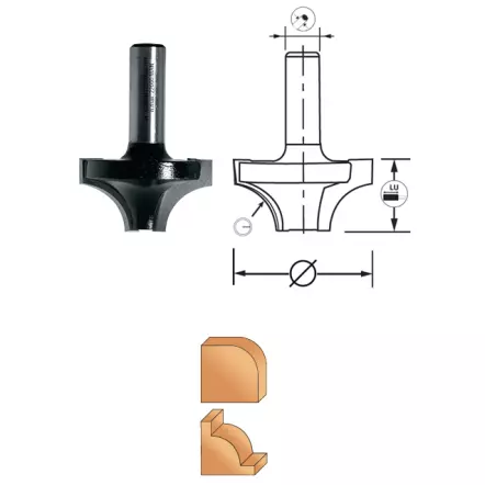 Mèche 1/4 de rond (différents diamètres disponibles)