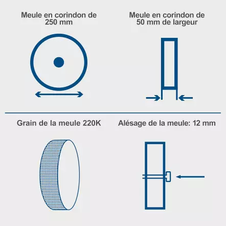 TIGER 2500 - Affûteuse à Eau - Meule Ø 250 x 50 mm - 200W