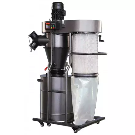 HOLZPROFI MAKER - AC150 - Système d'Aspiration Cyclone Double Filtration 150L / 1350 m3 / heure - 230 V / 1500 W (2CV)