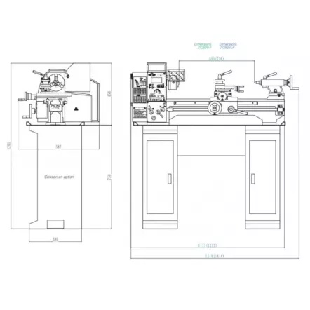 METALPROFI - JY250VL-F - Tour à Métaux Entre-pointes 750 mm - 230V / 750W / 1CV