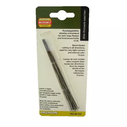 Lot de 12 Lames rondes sans ergot - 130x1,2 mm - Pour Scies Hegner et autres modèles - PROXXON