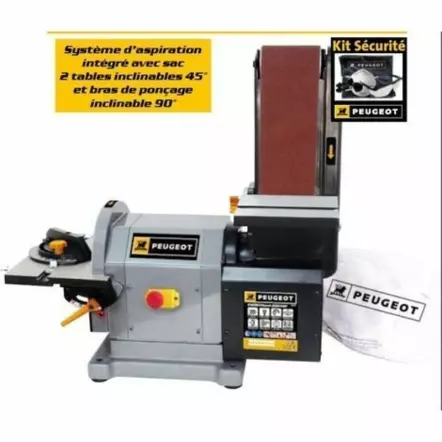 ENERGYSAND-200ASP - Combiné ponceur 500 W 915x100mm ø200mm avec aspiration intégrée Dust Wizard