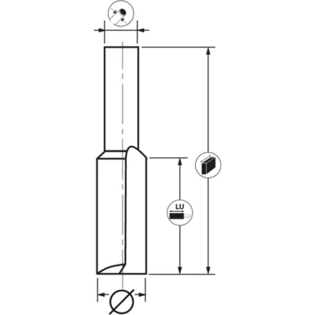 Mèche à rainer à droite (différents diamètres disponibles)
