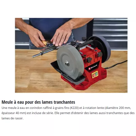 TC-WG 200 - Affûteuse à eau Meule 200 x 40 mm et accessoires - Puissance 125 W