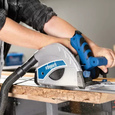 PL55 - Scie plongeante 1200 W (2 x rails 700 mm, 1 lame Ø 160mm 24 dents + accessoires)