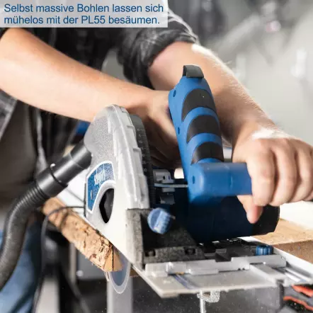 PL55 - Scie plongeante 1200 W (2 x rails 700 mm, 1 lame Ø 160mm 24 dents + accessoires)