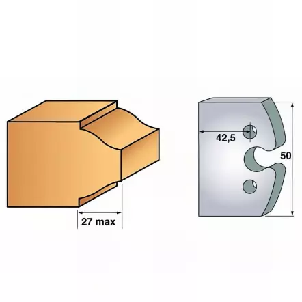 Jeu de 2 fers bruts à profiler N° 293 profondeur 42 mm - Hauteur 50 mm