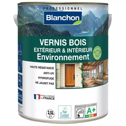 Vernis Bois Extérieur & Intérieur Environnement Biosourcé - 1 L et 2,5 L