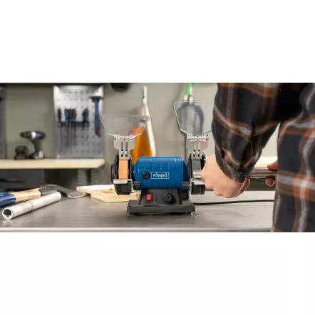 HG35 - Touret double avec arbre flexible - 2 meules ø75x20 mm + coffret 103 Accessoires !