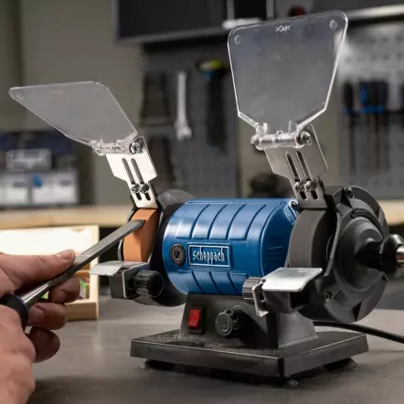 HG35 - Touret double avec arbre flexible - 2 meules ø75x20 mm + coffret 103 Accessoires !