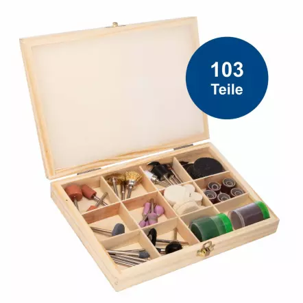 HG35 - Touret double avec arbre flexible - 2 meules ø75x20 mm + coffret 103 Accessoires !