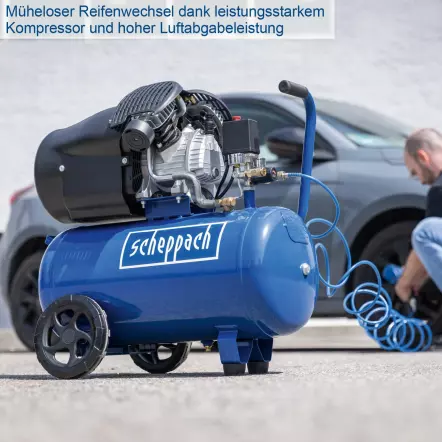 HC52DC - Compresseur d'air bi-cylindre  50L 230V 50Hz 2200W 3CV 412 L/min.