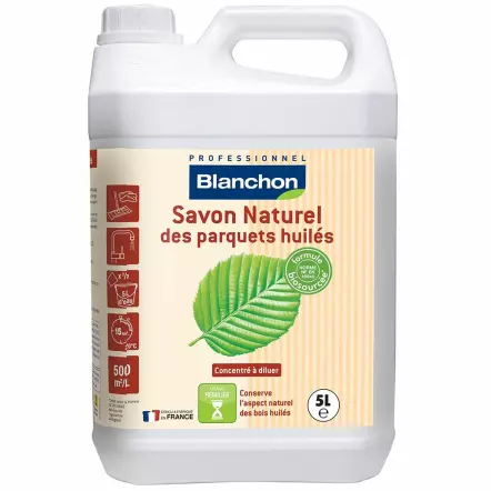 Savon Naturel des Parquets Huilés Biosourcé - Incolore et Blanc - 1L-5L-10L