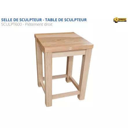 SCULPT600 - Selle de Sculpteur hêtre massif - 600 x 600 mm