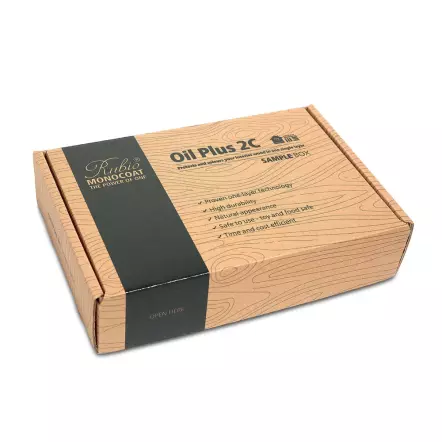 Boîte de 40 couleurs échantillons Comp.A Oil Plus 2C - 20 ml - RUBIO MONOCOAT