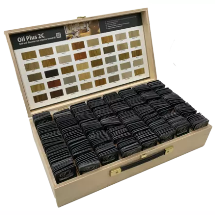 Boîte de 400 échantillons Huile Oil Plus 2C 6 ml - 40 Couleurs - RUBIO MONOCOAT