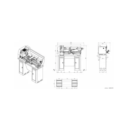 MÉTALPROFI - CJM280-815 - Tour à métaux Entre-pointes 815 mm - 750W / 230V