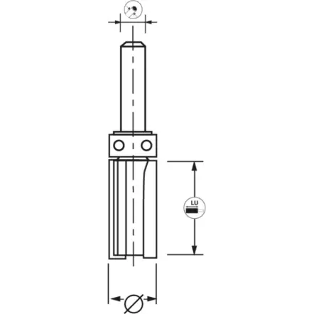 Mèche d'affleureuse droite ø12,7 mm + guide supérieur HM