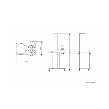 FM300M - Aspirateur à copeaux 160 Litres - 1500 W / 2500 m3/h