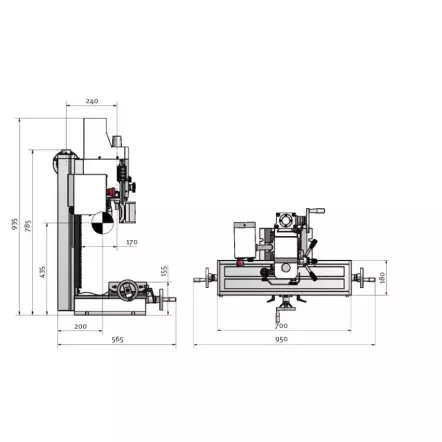 OPTIMUM - BF 20L VARIO - Fraiseuse à Métaux avec Variateur de Vitesse - 230V - Perçage max. 20 mm