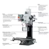 OPTIMUM - BF 20L VARIO - Fraiseuse à Métaux avec Variateur de Vitesse - 230V - Perçage max. 20 mm - 6