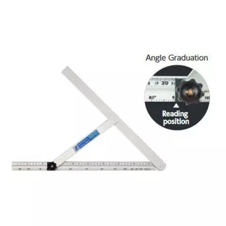 SHINWA - Fausse équerre coulissante aluminium - 300, 450 ou 600 mm