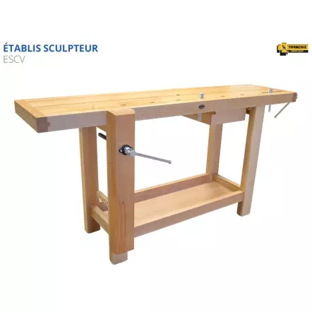 ÉTABLIS FRANÇOIS - ESCV Établis Sculpteur / Luthier avec presse avant verticale VE24