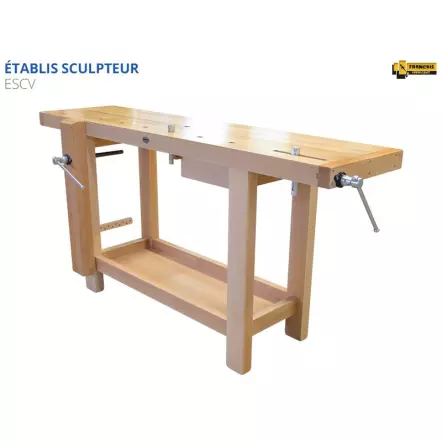ÉTABLIS FRANÇOIS - ESCV Établis Sculpteur / Luthier avec presse avant verticale VE24