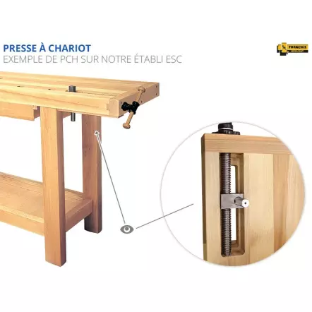 ÉTABLIS FRANÇOIS - ESCV Établis Sculpteur / Luthier avec presse avant verticale VE24