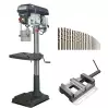 OPTIMUM - Pack D33 Pro - Perceuse à Métaux d'atelier avec étau et coffret de 25 forets - 230V ou 400V - 1100 W - 1