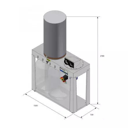 HOLZPROFI - SAM6 - Aspirateur à copeaux et sciures 3000 m3/heure - 220 Litres - 2200 W - 230 ou 400 V