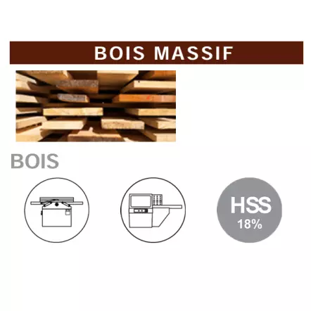 Paire de fers réaffûtable HSS 18% de carbure pour dégauchisseuse - 260x20x2.5 mm