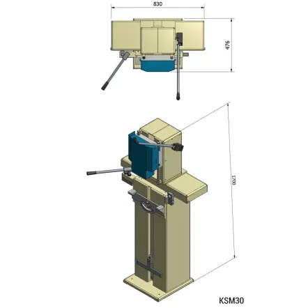 KSM30CE - Mortaiseuse à Chaîne d'Atelier - Profondeur de coupe 160 mm - 1500W - 400V