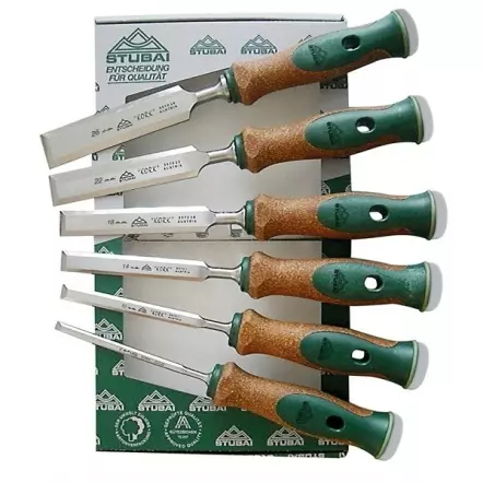 STUBAI - Jeu de Ciseaux à Bois modèle Suédois - Différentes largeurs - 4 à 6 ciseaux