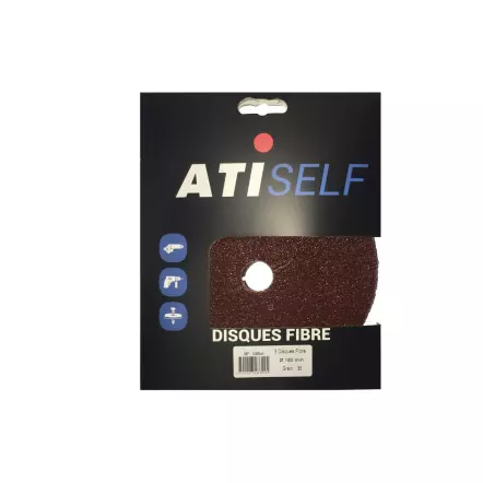 ATI - Disque fibre Ø180mm pour le bois et métal en Grain de 36, 80 et 120