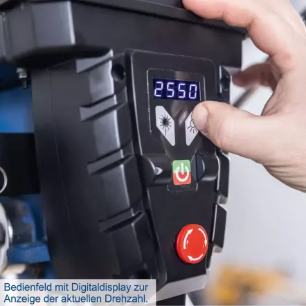 TBM300 Vario - Perceuse d'établi 230V 750W - Mandrin 1,0–16 mm - Profondeur de perçage 80 mm - Vitesse variable 450–2580 tr/min - Écran LCD - LED et laser