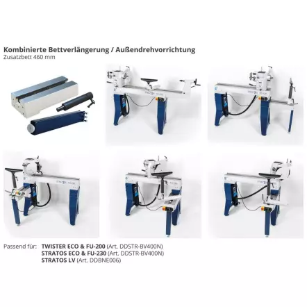 TWISTER FU200 - Tour à Bois d'atelier 715 mm avec tête orientable et variateur de fréquence - 1470 W