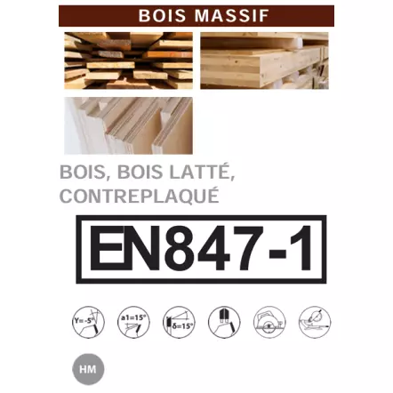 Lame circulaire pour machines portatives et à onglets - Denture alternée pour bois massif