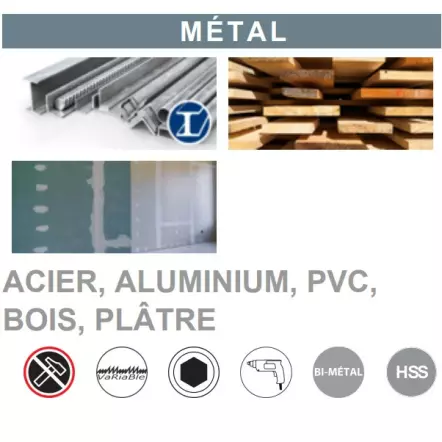 Coffret de 6 trépans bi-métal et accessoires