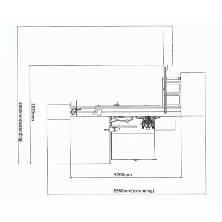 TS315VF3200 Scie à format ø315mm inciseur ø100mm chariot 2600mm - 400V S1 3,8kW (5,1CV)
