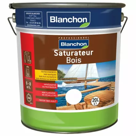 Saturateur Bois Extérieur Blanchon : Haute Protection Terrasses et Menuiseries - 1L, 5L et 20L