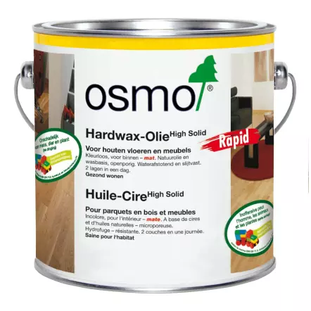OSMO - Huile-Cire Rapid - Incolore satinée ou mate ou blanc transparent - 750 ml à 25 Litres
