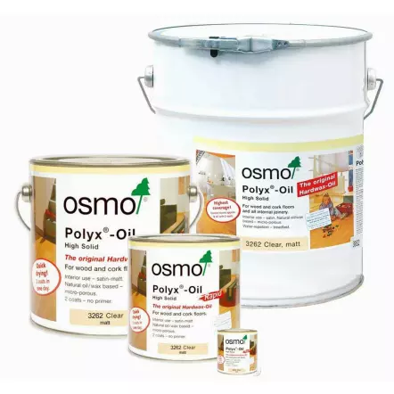 OSMO - Huile-Cire Rapid - Incolore satinée ou mate ou blanc transparent - 750 ml à 25 Litres