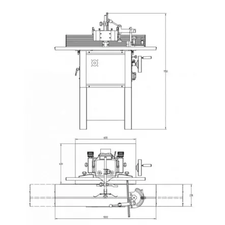 JEAN L'EBENISTE - MX5108 Toupie équipée d'un arbre interchangeable fixe Ø 30 mm 230V/50Hz 1,5Kw/2,0CV