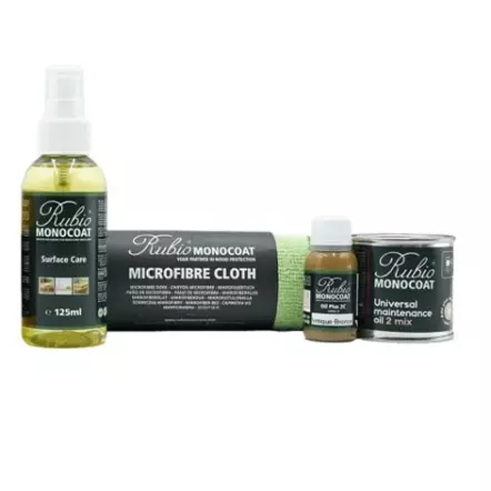 RUBIO MONOCOAT - CARE SET Mobilier & Escalier - Set de Protection comprenant Savon, Métallisant et chiffon