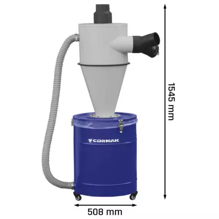C118 - Séparateur Cyclonique pour Aspirateur à Copeaux - 118 Litres
