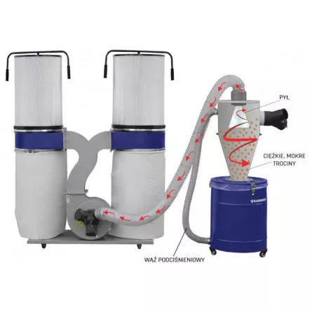 C118 - Séparateur Cyclonique pour Aspirateur à Copeaux - 118 Litres